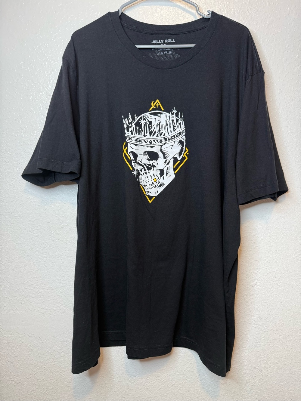 Jelly Roll Black Skull Crown Graphic T-Shirt Size 4XL Concert Music Fan Festival